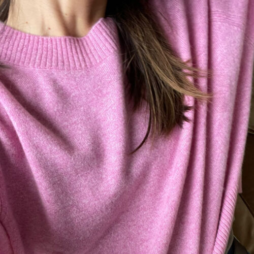 Kürzer Bio-Kaschmir-Raglan-Pullover